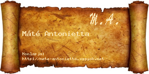 Máté Antonietta névjegykártya